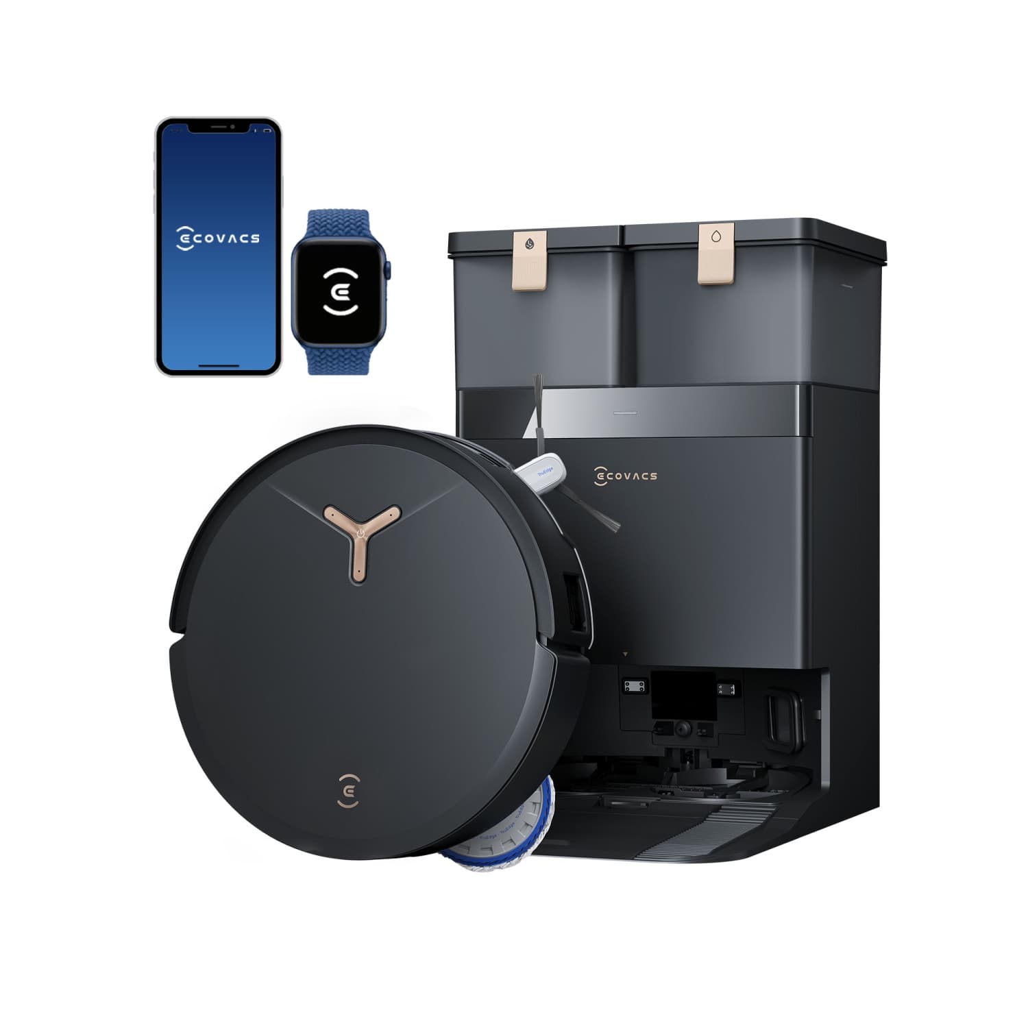 ECOVACS DEEBOT T50 MAX PRO OMNI Robot Vacuum & Mop for Pet Hair & Carpet with Auto-Emptying Dock, 18,500Pa, 18mm Auto-Lift, AIVI 3.0