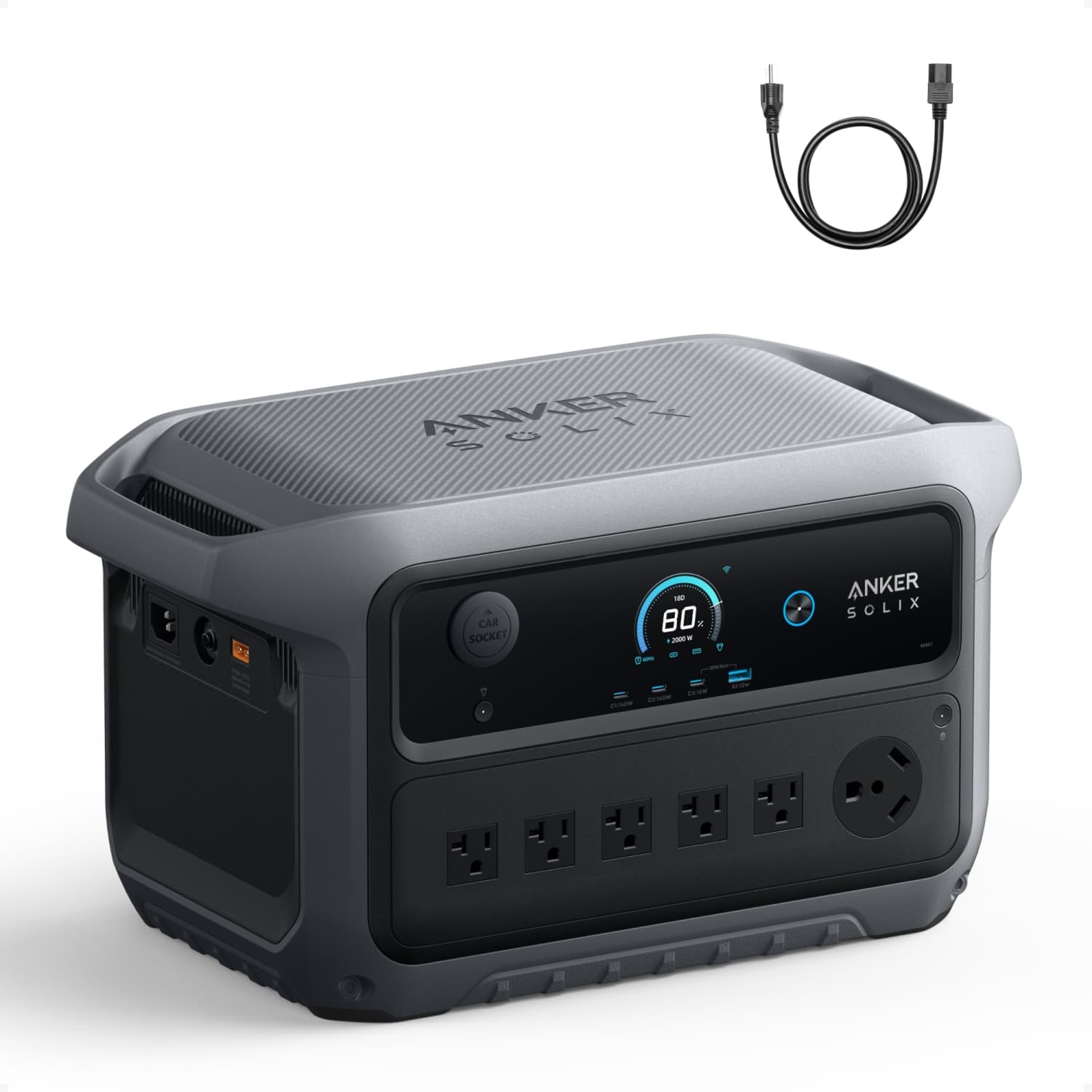 Anker SOLIX C2000 Gen 2 Portable Power Station - 2,400W, 2,048Wh Solar Generator - 58 Minutes Fast Recharging